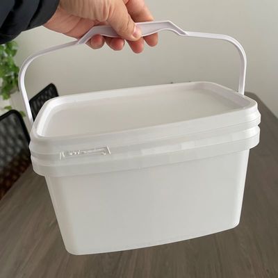 Aanpassen 3L 5L Makkelijk open rechthoekige emmer Plastic emmer met deksel en handvat