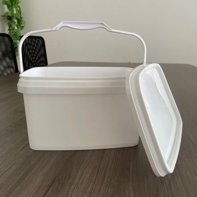 Aanpassen 3L 5L Makkelijk open rechthoekige emmer Plastic emmer met deksel en handvat