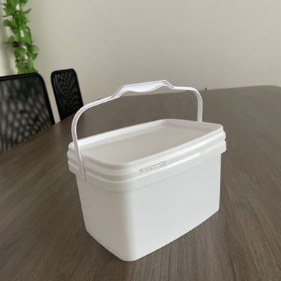 Aanpassen 3L 5L Makkelijk open rechthoekige emmer Plastic emmer met deksel en handvat