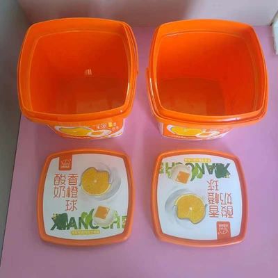 Container voor huisdierenvoeding Wegwerpbare heldere vierkante plastic emmer met afgedrukt of sticker op emmer