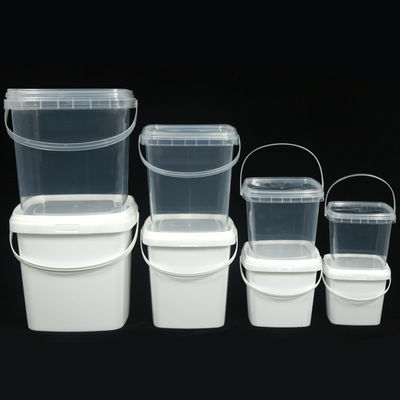 1-25L vierkantkleurige en witte voedselkwaliteit plastic emmercontainer voor aanpassing