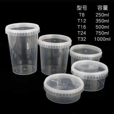 Duidelijke knoffelbak met emmers deksel en handvat 200 ml 300 ml 500 ml 750 ml 1L 2L 3L