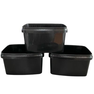 HDPE 3 liter rechthoekige plastic emmer met deksel en handvat