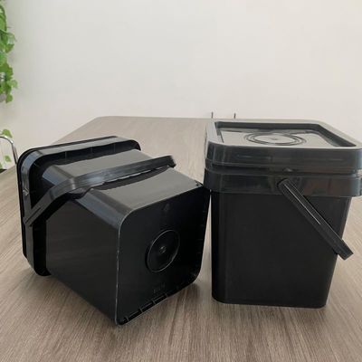 5L vierkante plastic emmer emmer aanpasbaar en recycleerbaar voor zaadverpakking