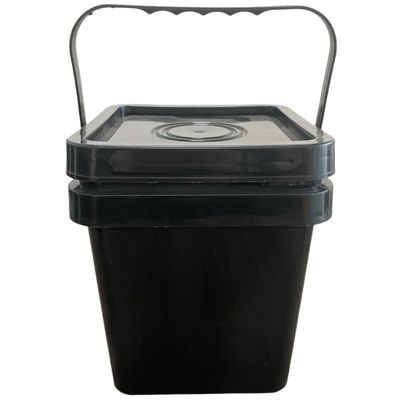 5L vierkante plastic emmer met gele kleur en duurzame 1,0-2,5 mm muren