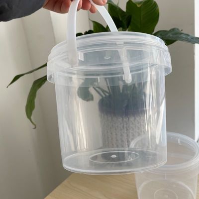 Voedingsmiddelenwitte plastic emmer met deksel 1lt 2lt 3lt 4lt 5lt emmer PP-type