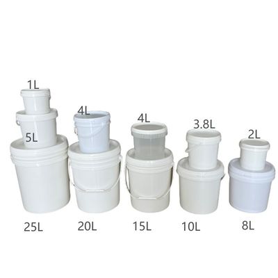 Industriële 1L-25L ronde plastic emmers met handvat en deksel gecertificeerd door GAP/ISO/FDA