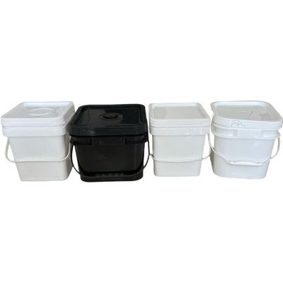 Recycle vierkant plastic container met emmer deksel veelzijdig afdrukken en duurzaam ontwerp