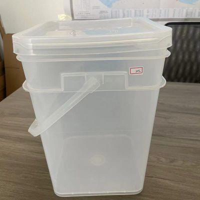 Chemische multifunctionele verzegelde 4L-20L transparante vierkante emmer 1,0 tot 2,5 mm dik