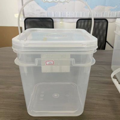 12L plastic emmer voor recycling in de opslag van zaden Transparent vierkant emmer HDPE materiaal