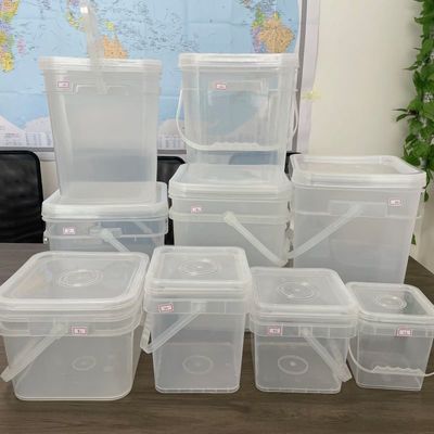 Vierkant HDPE 4L 5L 8L Plastic Bucket Vierkant Plastic Bucket met deksel en handvat