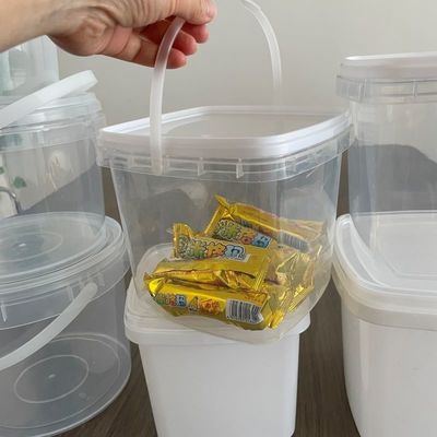 Verzorgingsvriendelijke plastic emmer voor koekjes 4L 5L 6L Duurzame vierkante emmer
