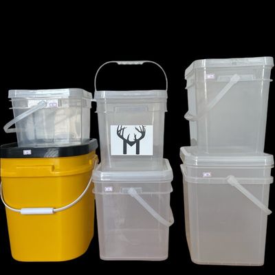 Vierkante zaadopslag emmer met een transparant ontwerp en een handig dekselhandvat