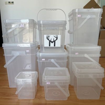 Vierkante zaadopslag emmer met een transparant ontwerp en een handig dekselhandvat