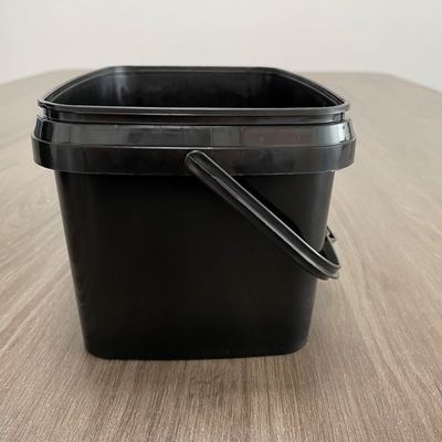 Vierkante opslagcontainer Plastic emmer Rechthoekige zwarte emmer voor voedsel