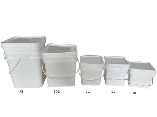 2L 4L 5L 10L vierkante plastic emmers met deksel en handvat