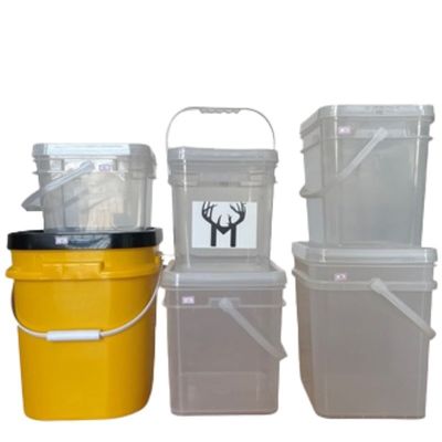 Custom1 2 gallon 4 gallon 5 gallon 6 gallon heldere vierkante zaad plastic emmer Aanpassen JA