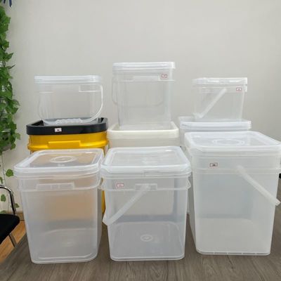15L Plastic Bucket Supply Clear Square Bucket Food Safe Custom Print Dikte 1,0 tot 2,5 mm