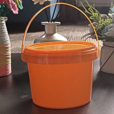 Behoud en organisatie van huisdierenvoeding 2L ronde plastic emmer met luchtdicht deksel