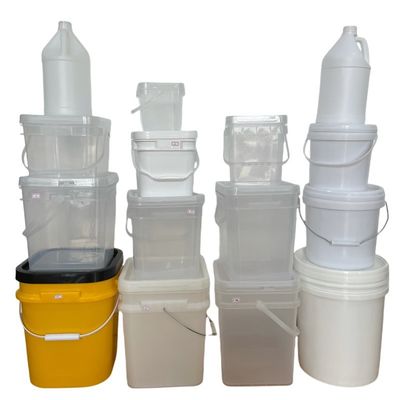 1 liter vierkante emmer met fles en plastic emmer
