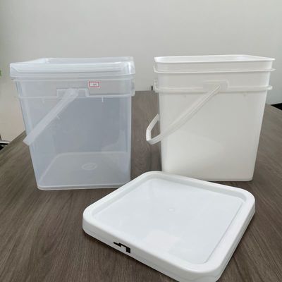 Koekjescontainer 15L vierkant plastic emmer met HDPE-materiaal en afgedrukt ontwerp