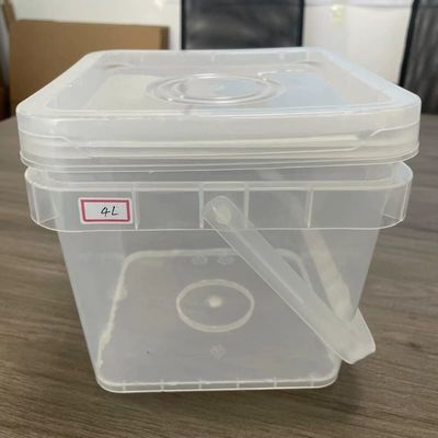 Industriële 4L vierkante plastic emmer met afgedrukt 1 gallon plastic emmer IML Printing