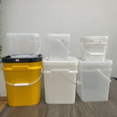 Vierkante plastic emmercontainer voor mineralen 3L tot 20L Industrieel gebruik