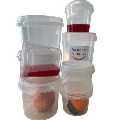 Plastic emmer met deksel en handvat 500 ml 750 ml 1L 2L 3L 5L maten ISO gecertificeerd