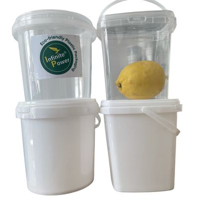 Op maat gemaakte PP-container drinkemmer in heldere witte kleur voor en op maat gemaakte behoeften