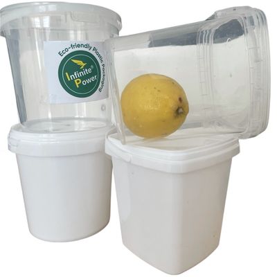 1L 2L 3L 4L 5L witte ronde plastic emmer met deksel aanpasbaar en duurzaam