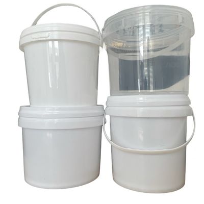 1L 2L 3L 4L 5L witte ronde plastic emmer met deksel aanpasbaar en duurzaam