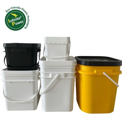 Recyclen Aanpassen 15L Plastic Bucket met deksel en sterke emmer met metalen handvat