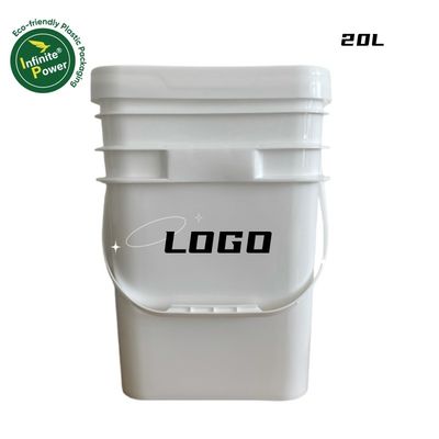 Industrieel vierkant doorzichtige of witte IML-geprinte plastic emmer voor diervoedercontainer