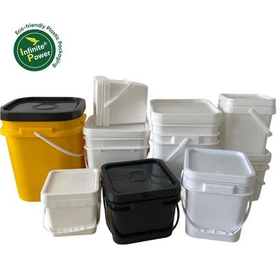 Industrieel vierkant doorzichtige of witte IML-geprinte plastic emmer voor diervoedercontainer