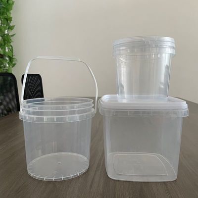 Hoogwaardige voedselverpakkingscontainer 1L ronde plastic emmer met deksel chemisch bestand