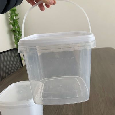 IJscontainer Plastic emmer voor levensmiddelen met deksel en handvat, dikte 1,0 tot 2,5 mm