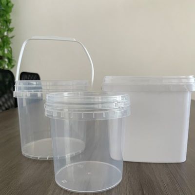 IJscontainer Plastic emmer voor levensmiddelen met deksel en handvat, dikte 1,0 tot 2,5 mm