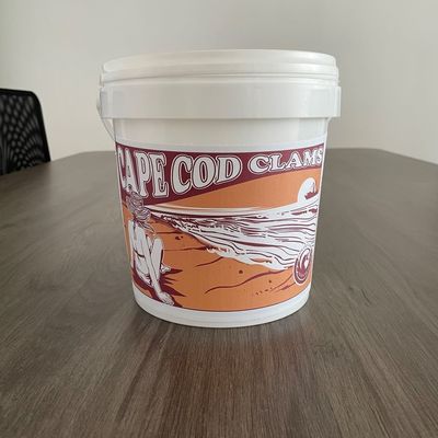 1 gallon HDPE plastic emmer Custom LOGO Printing voor het vervoer van zeevruchten