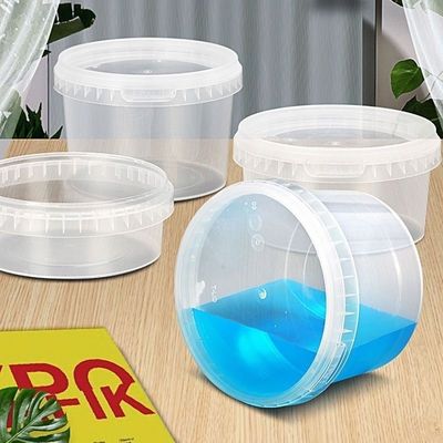 Persoonlijke 300 ml 500 mL 750 ml plastic emmers met deksel voor yoghurt ijs knoflook pasta en saus