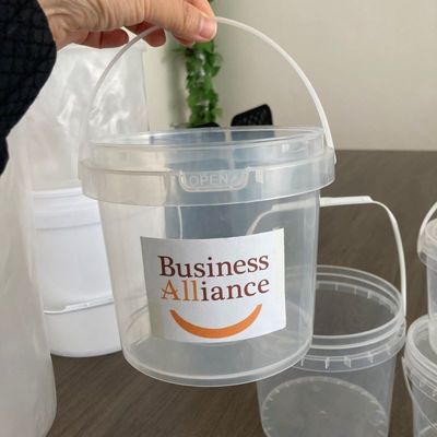 Doorzichtige plastic kaas emmer met deksel en handvat 2 liter capaciteit 1,0-2,5 mm Dikte