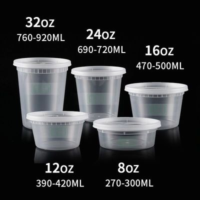 300 ml 5L heldere plastic voedselcontainer Plastic emmer met een dekseldikte van 1,0 tot 2,5 mm